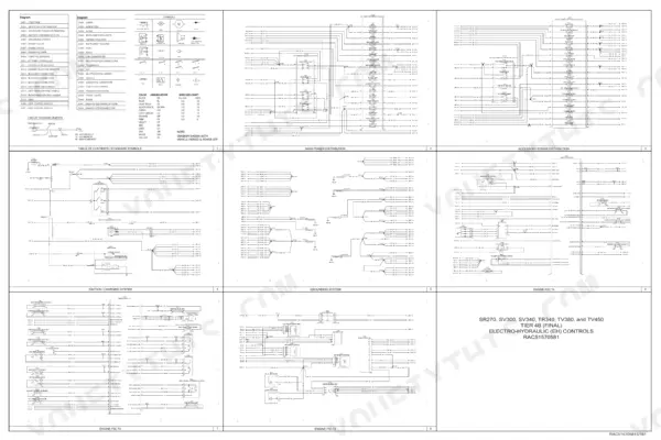 Case TV450 compact track loader fold-out electro-hydraulic controls schematic sheets