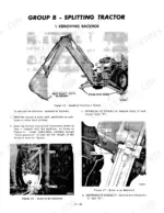 case-w3-wheel-tractor-loader-service-manual-9-70451-procedures-23.webp Case W3, W5 service manual page showing procedures for removing the backhoe, including tripod setup and mounting bolt removal.