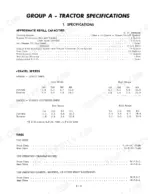 case-w3-wheel-tractor-loader-service-manual-9-70451-specs-6.webp Case W3, W5 tractor specifications table showing refill capacities, travel speeds, tire sizes, and tire pressures.