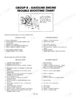 case-w3-wheel-tractor-loader-service-manual-9-70451-troubleshooting-113.webp Case W3, W5 gasoline engine troubleshooting chart for starting motor and no spark ignition issues with causes and remedies.