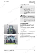 claas-xerion-3300-trac-variants-tractor-operator-manual-000-293-953-1-page-121.webp Claas Xerion 3300/3800 Trac parking procedure and pathfinder lighting operation guide.