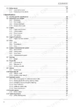 claas-xerion-3300-trac-variants-tractor-operator-manual-000-293-953-1-page-4.webp Claas Xerion 3300/3800 Trac manual table of contents page 4 showing specifications sections.