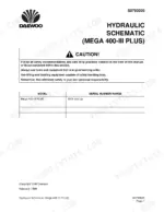 daewoo-mega-400-iii-plus-wheel-loader-shop-manual-4023-7130e-hydraulic-487.webp Daewoo Mega 400-III Plus hydraulic schematic safety caution and serial number range table.