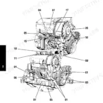 Deutz 912, 913 exploded view diagram showing engine component repair points and numbered reference locations.