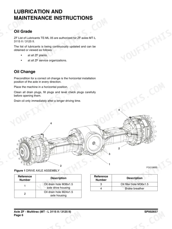 doosan-dl550-3-wheel-loader-shop-manual-950106-00434e-axles-and-driveshaft-708.webp Doosan DL550-3 wheel loader ZF MT-L 3115 II / 3125 II axle lubrication and maintenance instructions