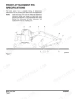 Doosan DX140LCR-3 excavator Front attachment pin specifications with excavator side view marking pin locations A to K