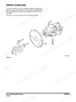 Doosan DX140LCR-3 excavator Drive coupling exploded view showing main pump, coupling hub and flywheel housing installation