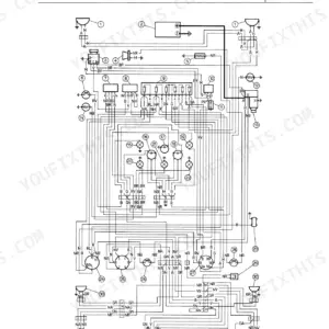 Fiat 450 electrical system wiring diagram showing numbered components and connections.