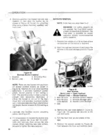 ford-655a-tractor-loader-backhoe-operator-manual-42065510-procedures-56.webp Ford 655A backhoe bucket installation and rear window operation procedures with component diagrams for bucket links and cab window.