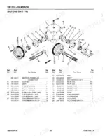 gehl-1310-fixed-chamber-round-baler-parts-catalog-906075-drivetrain-parts-36.webp Gehl 1310, RB1310 gearbox exploded view diagram and parts list for units before serial number 17176.