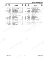 gehl-1310-fixed-chamber-round-baler-parts-catalog-906075-hydraulic-parts-33.webp Gehl 1310, RB1310 parts list table for hydraulic system components, including hoses, tubes, manifolds, and gauge assemblies.