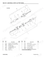 gehl-1470-variable-chamber-round-baler-parts-catalog-908006-drivetrain-parts-38.webp Gehl 1470, RB1470 exploded view of universal drive assembly with parts list for 540 RPM tractor drive components.