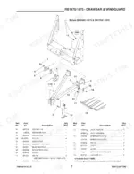 Gehl 1475, 1875, RB1475, RB1875, QW1400, QW1800 exploded view diagram and parts list for drawbar and windguard assembly.