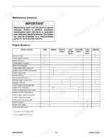 gehl-153-193-223-compact-excavator-operator-manual-909824-maintenance-57.webp Gehl 153, 193, 223 engine systems maintenance schedule table showing service intervals for daily, weekly, and hourly tasks.