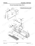 gehl-1639-1649-self-propelled-paver-parts-catalog-907888-chassis-parts-10.webp Gehl 1639, 1649 exploded view diagram of the chassis screed assembly group, including propane tank and hydraulic components.