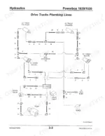 gehl-1639-1649-self-propelled-paver-parts-catalog-907888-hydraulic-parts-38.webp Gehl 1639, 1649 hydraulic diagram showing drive tracks plumbing lines, track cylinders, motors, steer valve, and pump connections.