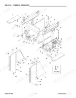 Gehl 1870, RB1870 exploded view diagram of frame and fenders assembly with numbered parts list components.