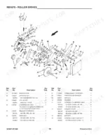 Gehl 1870, RB1870 exploded view diagram and parts list for roller drive sprockets, chains, and idler assembly components.