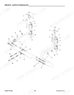 Gehl 1870, RB1870 exploded view diagram of gate hydraulics showing cylinders, hoses, fittings, and mounting hardware components.