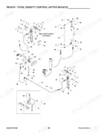 Gehl 1870, RB1870 exploded view of total density control hydraulic system components, cylinders, hoses, and valves.