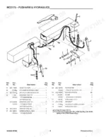 gehl-2175-mower-conditioner-parts-catalog-906693-parts-list-10.webp Gehl 2175, MC2175 exploded view parts diagram for pusharm and hydraulic assembly components with reference list.