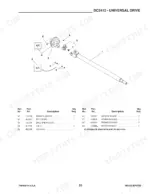Gehl 2412, DC2412 universal drive exploded view parts diagram showing drive shaft, cross kit, ball shear assembly, and hardware.
