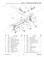 Gehl 2412, DC2412 exploded view of hydraulic cylinders, hoses, and fittings with parts list for serial numbers after 12100