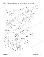 Gehl 2412, DC2412 exploded view diagram of the tongue assembly and 2-point hitch components for units after SN12100.