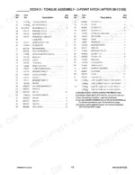 Gehl 2412, DC2412 parts list for tongue assembly and 2-point hitch components including driveline, gearbox, and hardware.