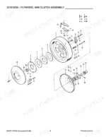 Gehl 3210, 3250 exploded view diagram of the flywheel and clutch assembly with numbered parts list components.