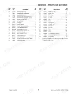 Gehl 3210, 3250 parts list for main frame and wheels, including axle, spindle, bearing, and wheel hardware components.