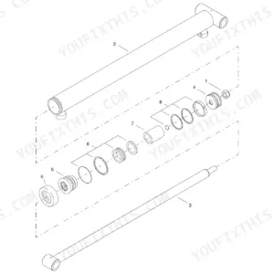 Gehl 4525, 4625, SL4525, SL4625, 4625SX, 4625DX exploded view diagram of hydraulic lift cylinder components and seals.