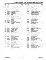 gehl-4610-skid-loader-parts-catalog-906014-chassis-parts-9.webp Gehl 4610, SL4610, SL4510 parts list for chassis, fuel tank, rear grill, and access covers with reference numbers.
