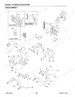 gehl-4610-skid-loader-parts-catalog-906014-hydraulic-parts-32.webp Gehl 4610, SL4610, SL4510 hydraulic system exploded view showing oil cooler, filter, and hydraulic lines before SN8501.