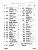 gehl-6620-skid-loader-parts-catalog-904513-parts-list-9.webp Gehl 6620, SL6620 parts list for chassis, fuel tank, access covers, and grill components with reference numbers.