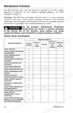 gehl-al-140-variants-articulated-loaders-operator-manual-918496-maintenance-112.webp Gehl AL 140–540 Series maintenance schedule table for daily check, clean, and inspect.