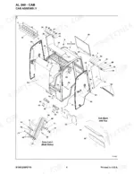 gehl-al-540-articulated-loader-parts-manual-918412-cab-parts-8.webp Gehl AL 540 exploded view of cab assembly, including doors, glass, latch components, and interior panels.