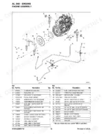 gehl-al-540-articulated-loader-parts-manual-918412-engine-parts-76.webp Gehl AL 540 engine assembly exploded view showing motor mounts, fuel lines, and separator parts list with reference numbers.