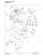 gehl-al-540-articulated-loader-parts-manual-918412-hydraulic-parts-52.webp Gehl AL 540 lift arm hydraulics exploded view diagram showing hoses, cylinders, valves, and numbered component parts.