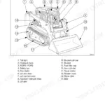 Gehl CTL55, CTL65, CTL75, CTL85 diagram showing numbered component names for the loader, tracks, and operator controls.