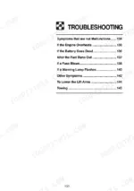 gehl-ctl60-ctl70-ctl80-compact-track-loader-operator-manual-908305-troubleshooting-135.webp Gehl CTL60, CTL70, CTL80 troubleshooting section table of contents listing engine, battery, fuel, and lift arm procedures.