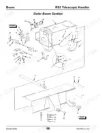 gehl-rs5-telescopic-handler-parts-catalog-908495-boom-parts-68.webp Gehl RS5 telescopic handler outer boom section exploded view diagram showing wear pads, bolts, and mounting hardware components.
