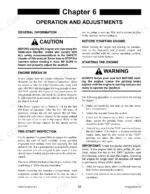 gehl-rs6-34-telescopic-handler-operator-manual-913323-operations-33.webp Gehl RS6-34 operator manual page covering engine break-in, pre-start inspection, and engine starting procedures.