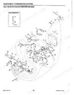gehl-sl3510-sl3610-skid-loader-parts-catalog-904914-hydraulic-parts-32.webp Gehl SL3510, SL3610 hydrostatic system exploded view showing hydraulic pumps, hoses, fittings, and oil cooler connections.