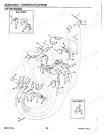 gehl-sl3510-sl3610-skid-loader-parts-catalog-904914-hydraulic-parts-34.webp Gehl SL3610 hydrostatic system exploded view showing hydraulic pumps, hoses, and oil cooler components.
