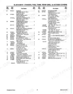 gehl-sl3510-sl3610-skid-loader-parts-catalog-904914-parts-list-7.webp Gehl SL3510, SL3610 parts list for chassis, fuel tank, rear grill, and access covers with reference numbers and part names.