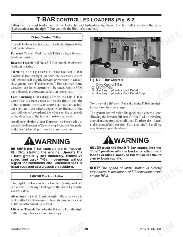 gehl-sl5635sx-variants-skid-loader-operator-manual-907845-controls-23.webp Gehl SL5635SX, SL5635SXT, SL5635DXT, SL6635SXT, SL6635DXT, SL5635, SL6635 T-Bar control operation and diagram for skid loader.