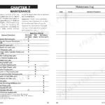 Gehl SL7610, SL7710 (EU), SL7810 maintenance interval chart and service log table for routine equipment checks.