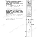 Gehl SL7810E left instrument panel diagram, switch functions, and indicator light descriptions.