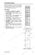 gehl-sl7810e-skid-steer-loader-operator-manual-917245-ep0310-controls-29.webp Gehl SL7810E left instrument panel diagram, switch functions, and indicator light descriptions.
